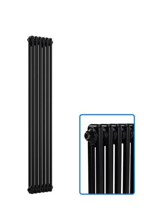 Vertical 2 Column Radiator - Black - 1500 mm x 290 mm