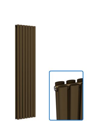 Oval Vertical Radiator - Antique Brass - 1600 mm x 420 mm (Double)