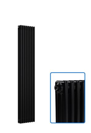 Vertical 3 Column Radiator - Black - 1800 mm x 380 mm
