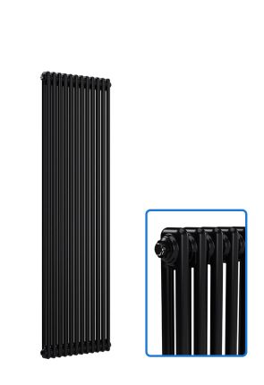 Vertical 2 Column Radiator - Black - 1800 mm x 560 mm