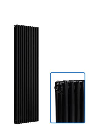 Vertical 3 Column Radiator - Black - 1800 mm x 560 mm