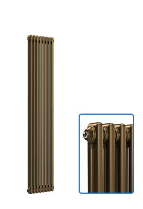 Vertical 2 Column Radiator - Antique Brass - 1800 mm x 380 mm