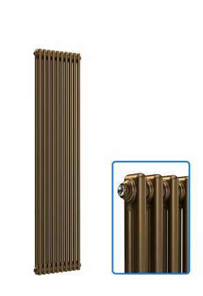 Vertical 2 Column Radiator - Antique Brass - 1800 mm x 470 mm