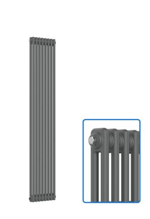 Vertical 2 Column Radiator - Anthracite Grey - 1800 mm x 380 mm