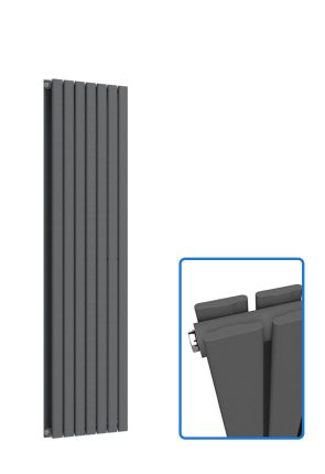 Flat Vertical Radiator - Anthracite Grey - 1600 mm x 490 mm (Double)