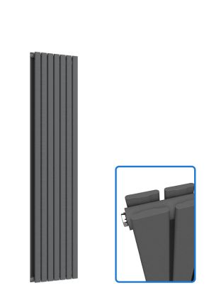 Flat Vertical Radiator - Anthracite Grey - 1800 mm x 490 mm (Double)