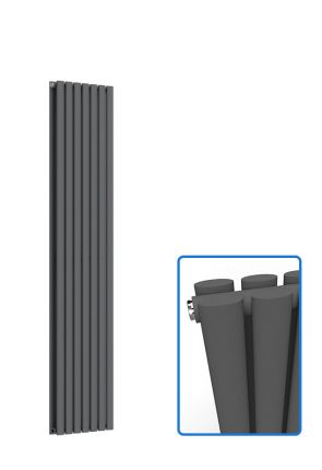Oval Vertical Radiator-Anthracite Grey-1800 mm x 420 mm (Double)