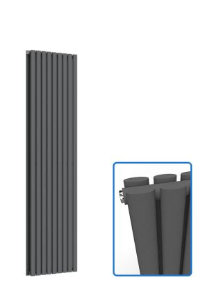 Oval Vertical Radiator-Anthracite Grey-1800 mm x 540 mm (Double)