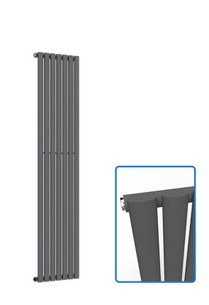 Oval Vertical Radiator - Anthracite Grey - 1600 mm x 420 mm (Single)