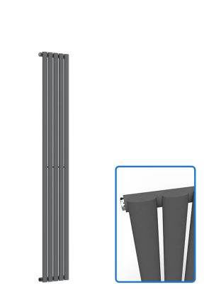 Oval Vertical Radiator-Anthracite Grey-1800 mm x 300 mm (Single)