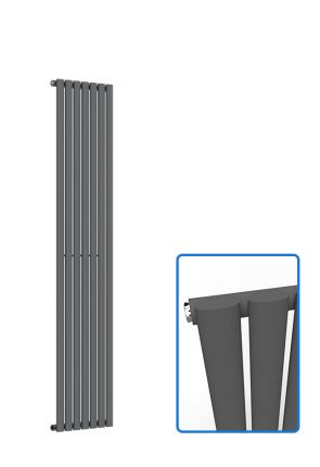 Oval Vertical Radiator-Anthracite Grey-1800 mm x 420 mm (Single)