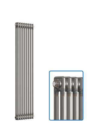 Vertical 2 Column Radiator - Bare Metal Lacquer - 1500 mm x 380 mm