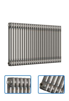 Horizontal 2 Column Radiator - Bare Metal Lacquer - 600 mm x 1190 mm