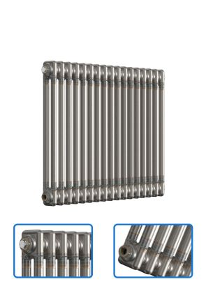 Horizontal 2 Column Radiator - Bare Metal Lacquer - 600 mm x 785 mm