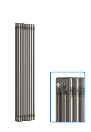 Vertical 3 Column Radiator - Bare Metal Lacquer - 1500 mm x 380 mm