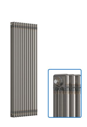 Vertical 3 Column Radiator - Bare Metal Lacquer - 1500 mm x 560 mm