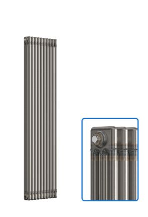Vertical 3 Column Radiator - Bare Metal Lacquer - 1800 mm x 470 mm