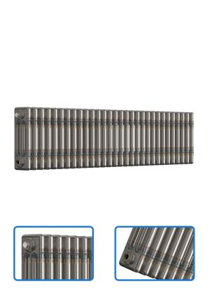 Horizontal 3 Column Radiator - Bare Metal Lacquer - 300 mm x 1370 mm