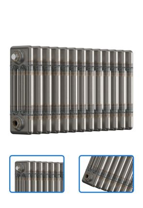 Horizontal 3 Column Radiator - Bare Metal Lacquer - 300 mm x 605 mm