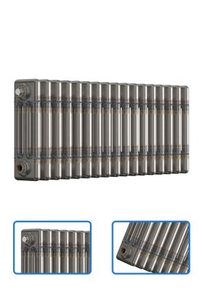 Horizontal 3 Column Radiator - Bare Metal Lacquer - 300 mm x 785 mm
