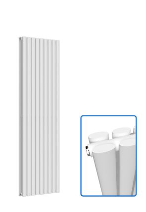 Oval Vertical Radiator - White - 1600 mm x 540 mm (Double)