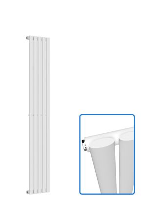Oval Vertical Radiator - White - 1600 mm x 300 mm (Single)