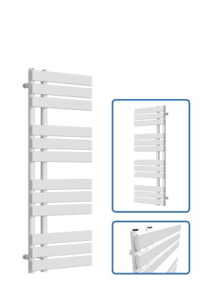 Open-Flat Towel Radiator - White - 1180 mm x 500 mm