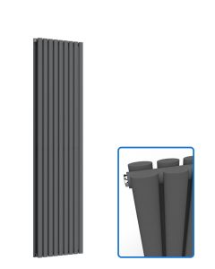 Oval Vertical Radiator-Anthracite Grey-1800 mm x 540 mm (Double)