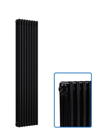 Vertical 3 Column Radiator - Black - 1500 mm x 380 mm