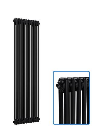 Vertical 2 Column Radiator - Black - 1500 mm x 470 mm