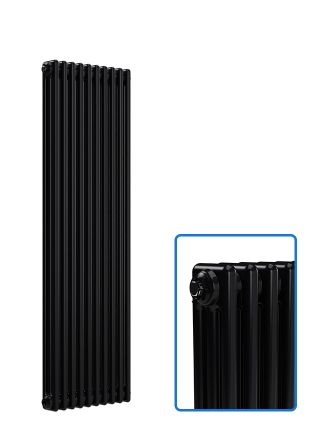 Vertical 3 Column Radiator - Black - 1500 mm x 470 mm