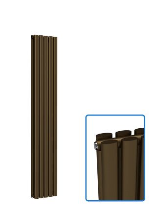 Oval Vertical Radiator - Antique Brass - 1600 mm x 300 mm (Double)
