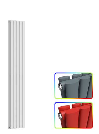Oval Vertical Radiator - Coloured - 1600 mm x 300 mm - Double