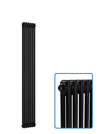 Vertical 2 Column Radiator - Black - 1800 mm x 290 mm