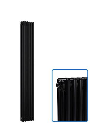 Vertical 3 Column Radiator - Black - 1800 mm x 290 mm