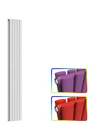 Oval Vertical Radiator - Coloured - 1800 mm x 300 mm - Double