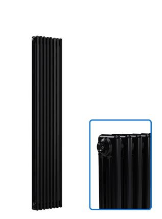 Vertical 3 Column Radiator - Black - 1800 mm x 380 mm