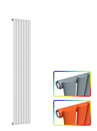 Oval Vertical Radiator - Coloured - 1800 mm x 420 mm - Single