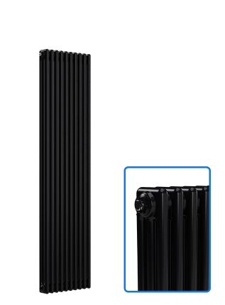 Vertical 3 Column Radiator - Black - 1800 mm x 470 mm