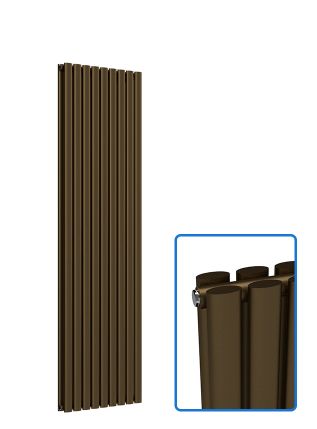 Oval Vertical Radiator - Antique Brass - 1800 mm x 540 mm (Double)
