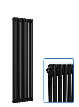 Vertical 2 Column Radiator - Black - 1800 mm x 560 mm