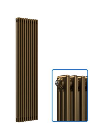 Vertical 3 Column Radiator - Antique Brass - 1800 mm x 470 mm