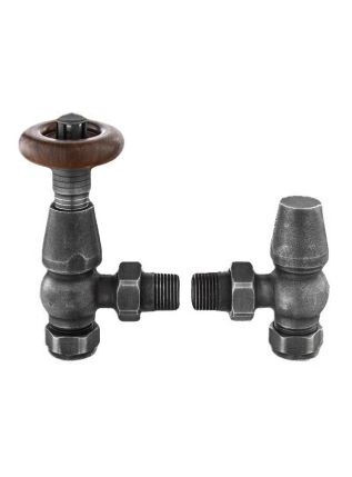 Angled Pewter Traditional Thermostatic Valve Set