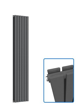 Flat Vertical Radiator - Anthracite Grey - 1800 mm x 420 mm (Double)