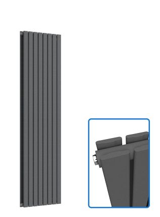 Flat Vertical Radiator - Anthracite Grey - 1800 mm x 560 mm (Double)
