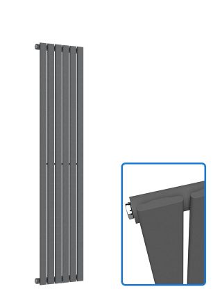Flat Vertical Radiator - Anthracite Grey - 1600 mm x 420 mm (Single)