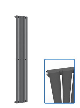 Oval Vertical Radiator - Anthracite Grey - 1600 mm x 300 mm (Single)