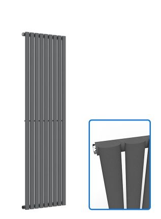 Oval Vertical Radiator - Anthracite Grey - 1600 mm x 540 mm (Single)