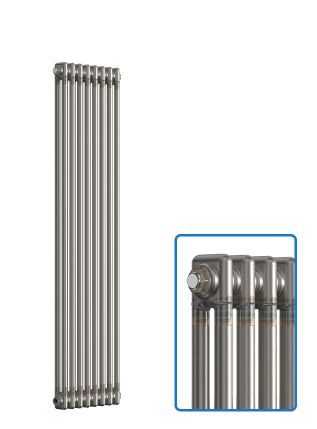 Vertical 2 Column Radiator - Bare Metal Lacquer - 1500 mm x 380 mm