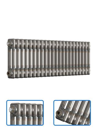 Horizontal 2 Column Radiator - Bare Metal Lacquer - 300 mm x 1010 mm